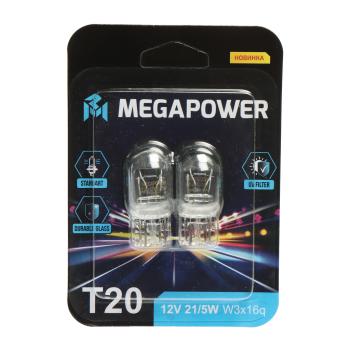 174 р. Лампа 12V W215W W3x16q блистер (2шт.) Standart MEGAPOWER MEGAPOWER 370-33-073  с доставкой в г. Пермь. Увеличить фотографию 1
