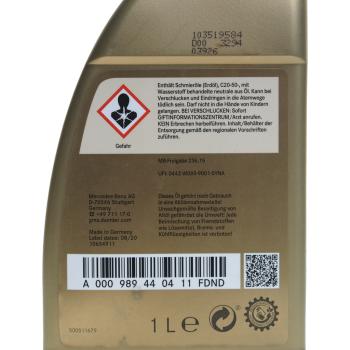 2 299 р. Масло трансмиссионное MERCEDES ATF синт.1л для АКПП (спецификация 236.15) OE MERCEDES a000989440411fdnd  с доставкой в г. Пермь. Увеличить фотографию 4