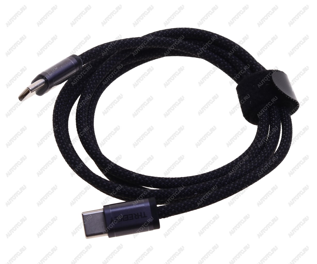 529 р. Кабель USB Type C-USB Type C 1м THREEKEY THREEKEY tk-nb07 60w black  с доставкой в г. Пермь