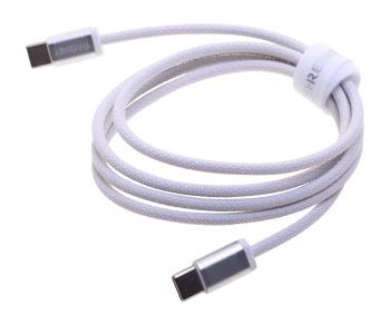 529 р. Кабель USB Type C-USB Type C 1м THREEKEY THREEKEY tk-nb07 60w white  с доставкой в г. Пермь. Увеличить фотографию 1