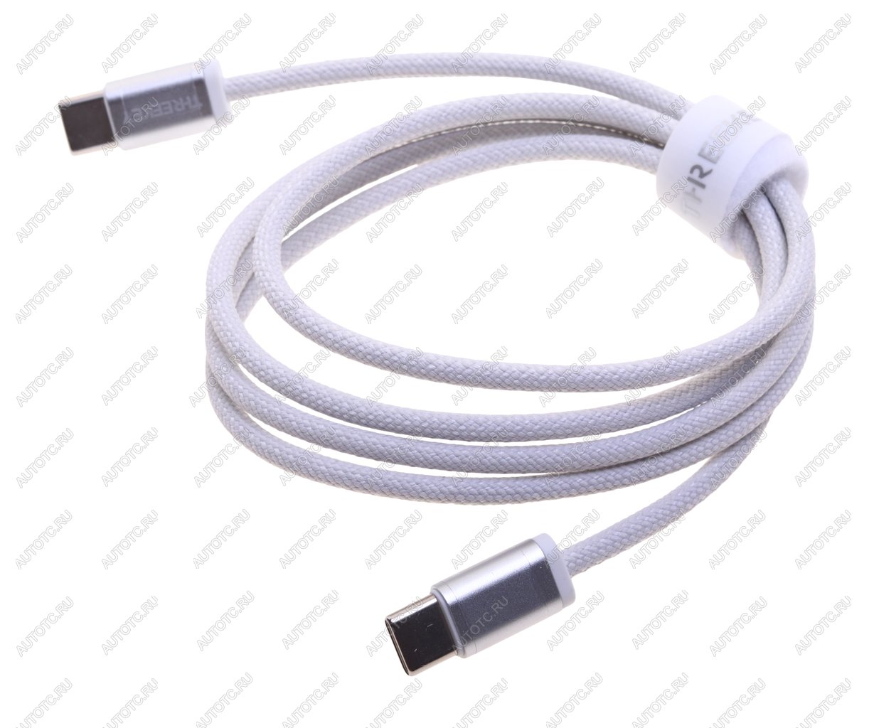 529 р. Кабель USB Type C-USB Type C 1м THREEKEY THREEKEY tk-nb07 60w white  с доставкой в г. Пермь