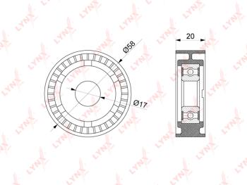 1 799 р. Ролик приводного ремня VW Beetle (12-15) AUDI A1 (11-14) SKODA Fabia натяжителя LYNX LYNX pb5304  с доставкой в г. Пермь. Увеличить фотографию 1
