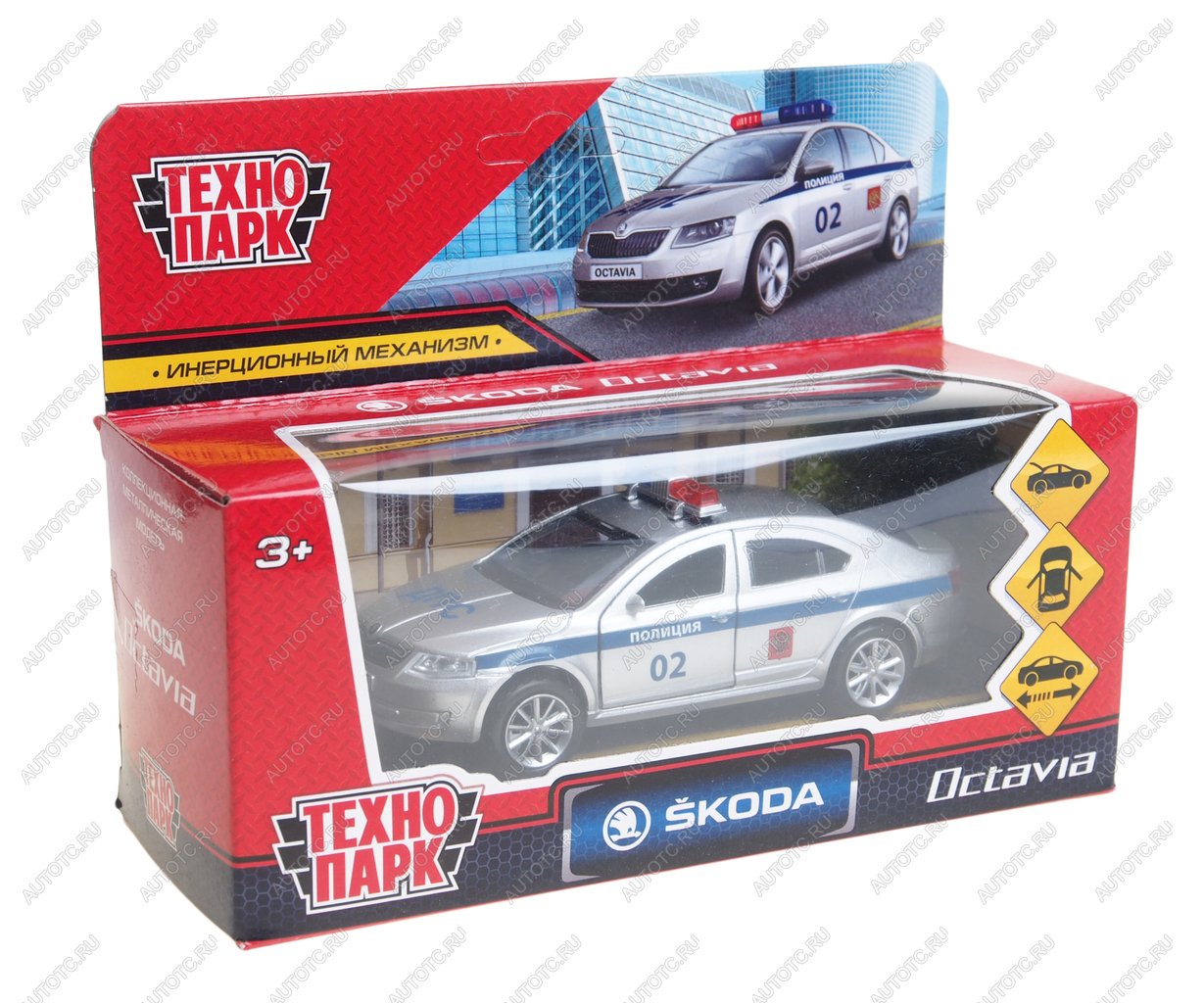1 179 р. Модель автомобиля SKODA Oktavia металлическая 1:43 ТЕХНОПАРК ТЕХНОПАРК oktavia-p  с доставкой в г. Пермь