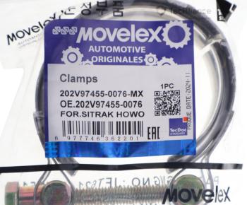190 р. Хомут SITRAK HOWO патрубка коллектора впускного D=77мм MOVELEX MOVELEX 202v974550076-mx  с доставкой в г. Пермь. Увеличить фотографию 3