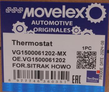 969 р. Термостат SITRAK HOWO дв.D10 (80град.) MOVELEX MOVELEX vg1500061202-mx  с доставкой в г. Пермь. Увеличить фотографию 10