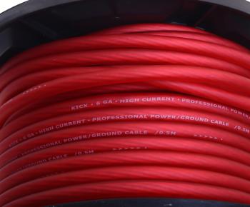 7 999 р. Кабель силовой 6Ga (13мм) 50м бухта красный KICX KICX pcc 650rs бухта 50м.  с доставкой в г. Пермь. Увеличить фотографию 2