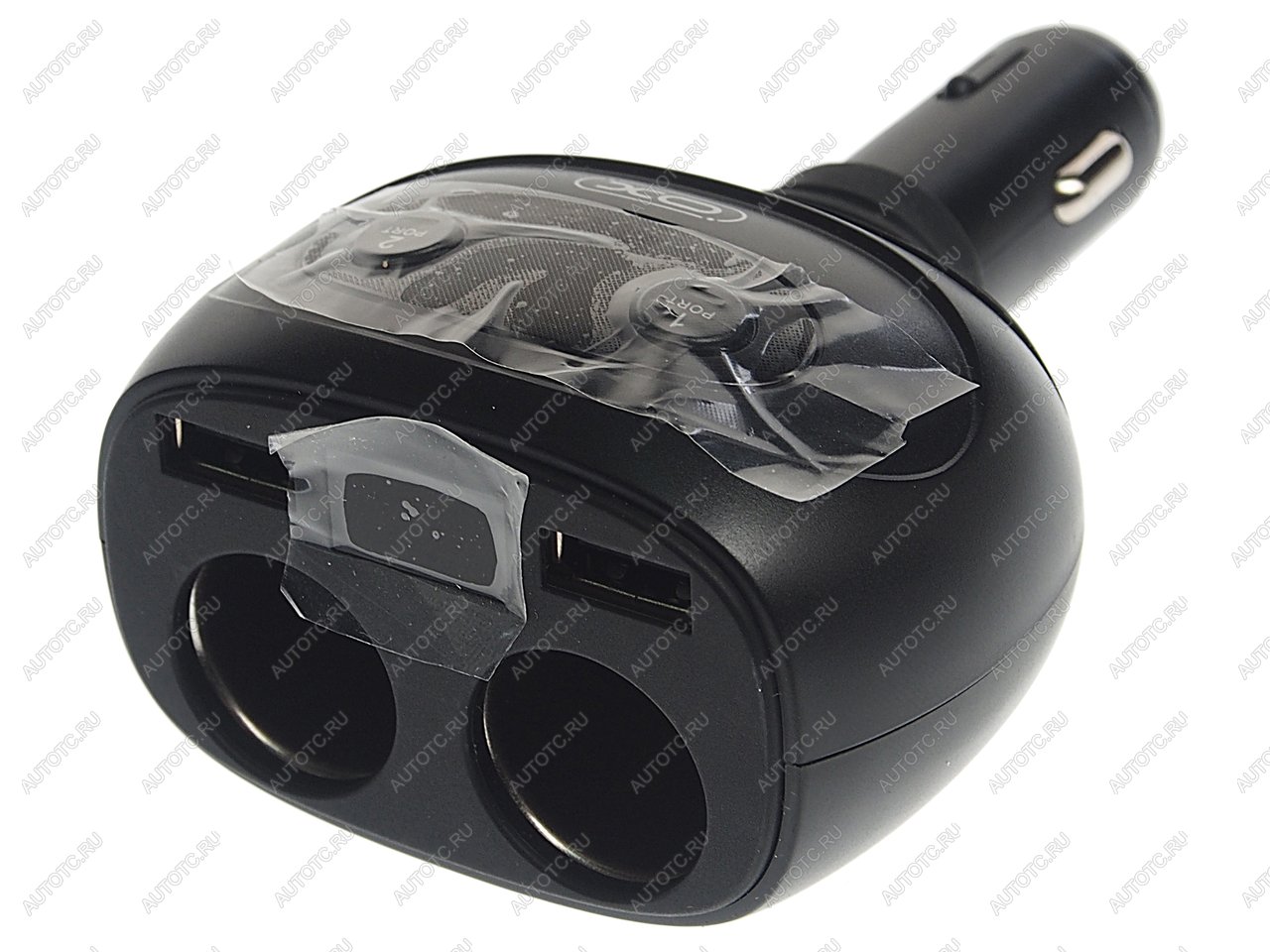 1 079 р. Разветвитель прикуривателя 2-х гнездовой 12V 2USB черный XO XO cc41 black  с доставкой в г. Пермь