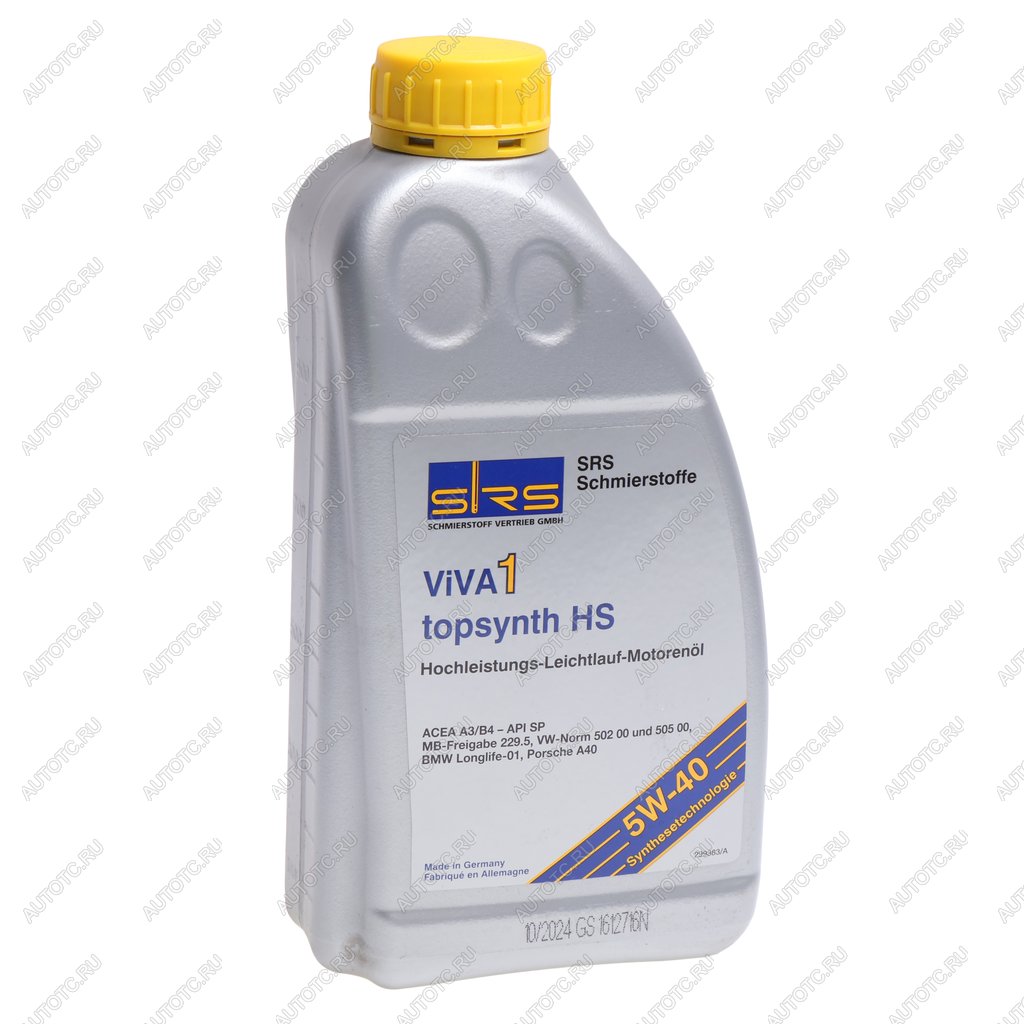 1 589 р. Масло моторное VIVA 1 TOPSYNTH HS 5W40 синт.1л SRS SRS 4033885002360  с доставкой в г. Пермь