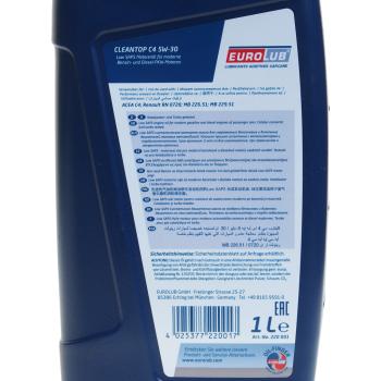 1 429 р. Масло моторное CLEANTEC C4 5W30 синт.1л EUROLUB EUROLUB 220001  с доставкой в г. Пермь. Увеличить фотографию 3