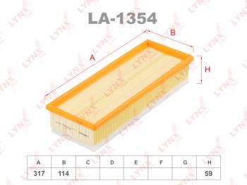 Фильтр воздушный PEUGEOT 207 (06-),308 (07-) CITROEN C4 (04-) (1.6 HDI) LYNX LYNX la1354