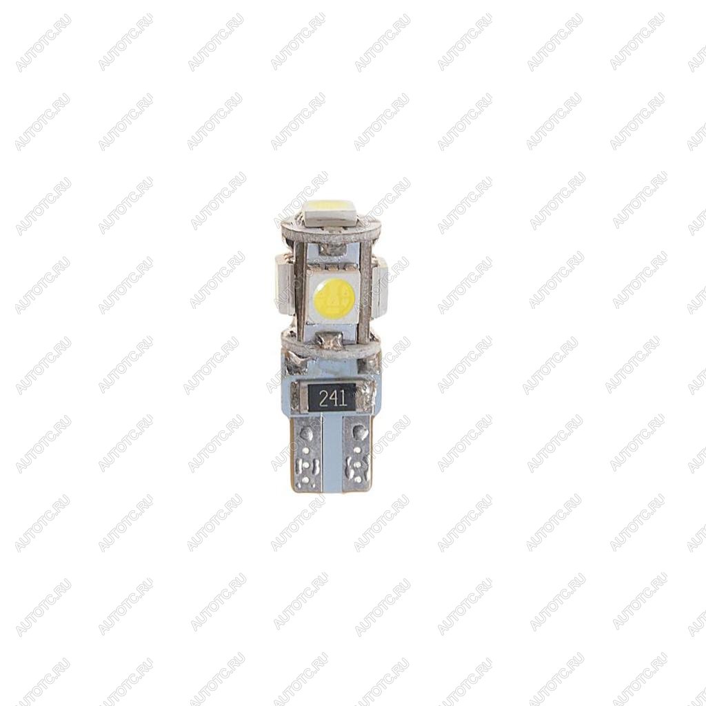 63 р. Лампа светодиодная 12V W5W T10 W2.1x9.5d 6000K 5 LED с обманкой CANbus MEGAPOW ER MEGAPOWER-AUTOMOTIVE 70214w  с доставкой в г. Пермь