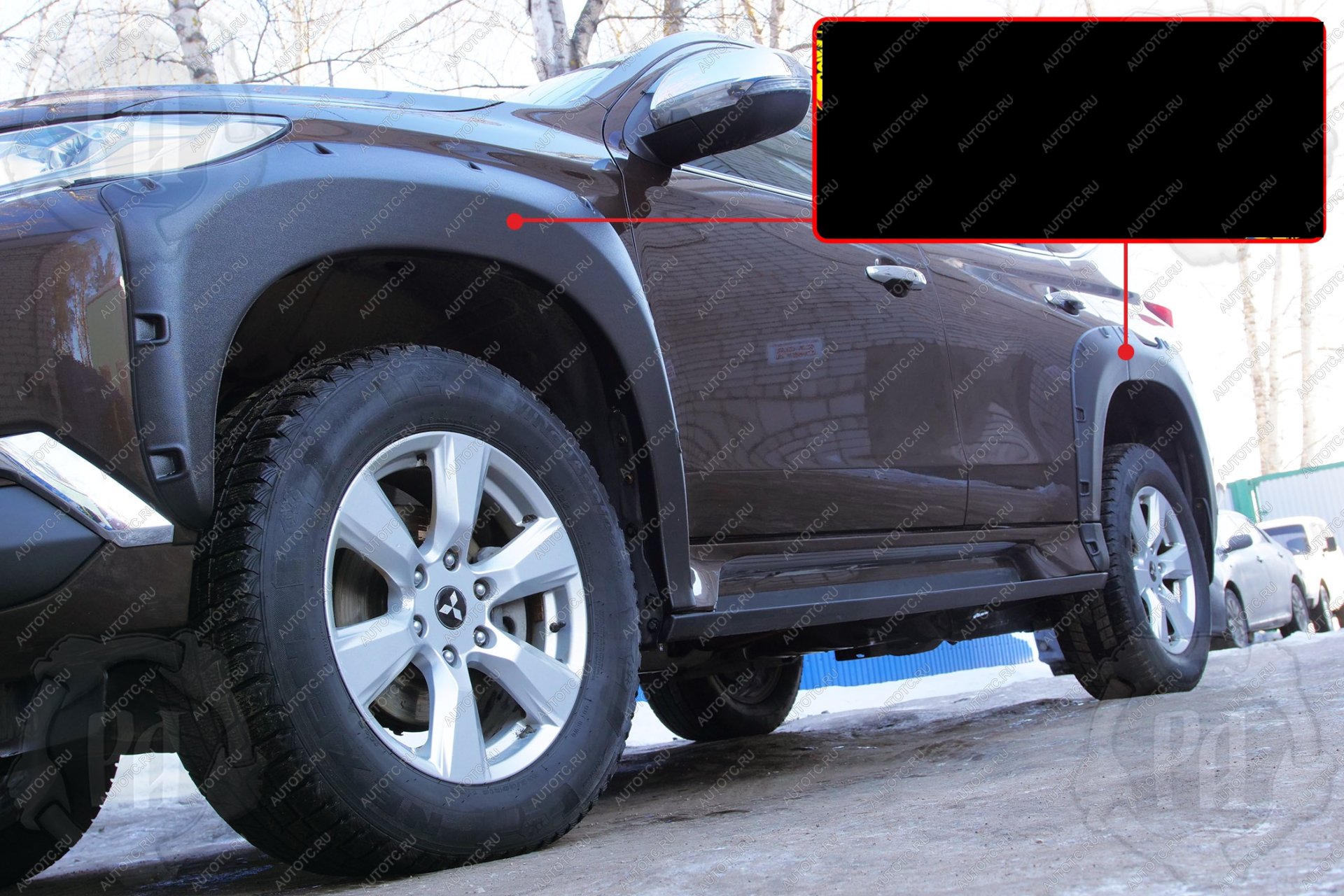 12 969 р. Расширители колесных арок передний правый Русская Артель Mitsubishi Pajero Sport QE дорестайлинг (2015-2021) (глянец под покраску)  с доставкой в г. Пермь