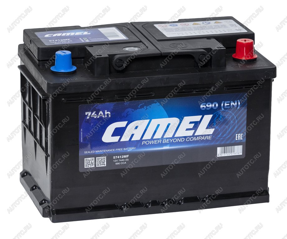 9 599 р. Аккумулятор CAMEL 74Ач обратная полярность CAMEL 6ст74(0) l3  с доставкой в г. Пермь