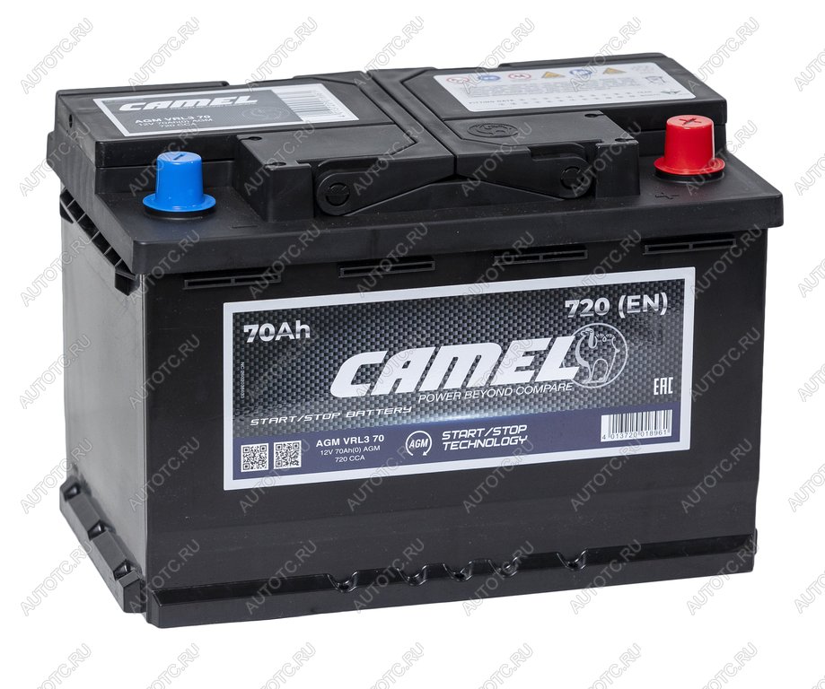 15 499 р. Аккумулятор CAMEL AGM 70Ач обратная полярность CAMEL 6ст70(0) l3  с доставкой в г. Пермь