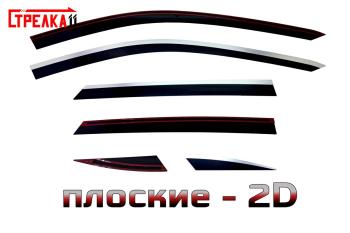 Дефлекторы окон 2D Стрелка11 Kaiyi X7 Kunlun (2024-2025) (черные с хром накладками)