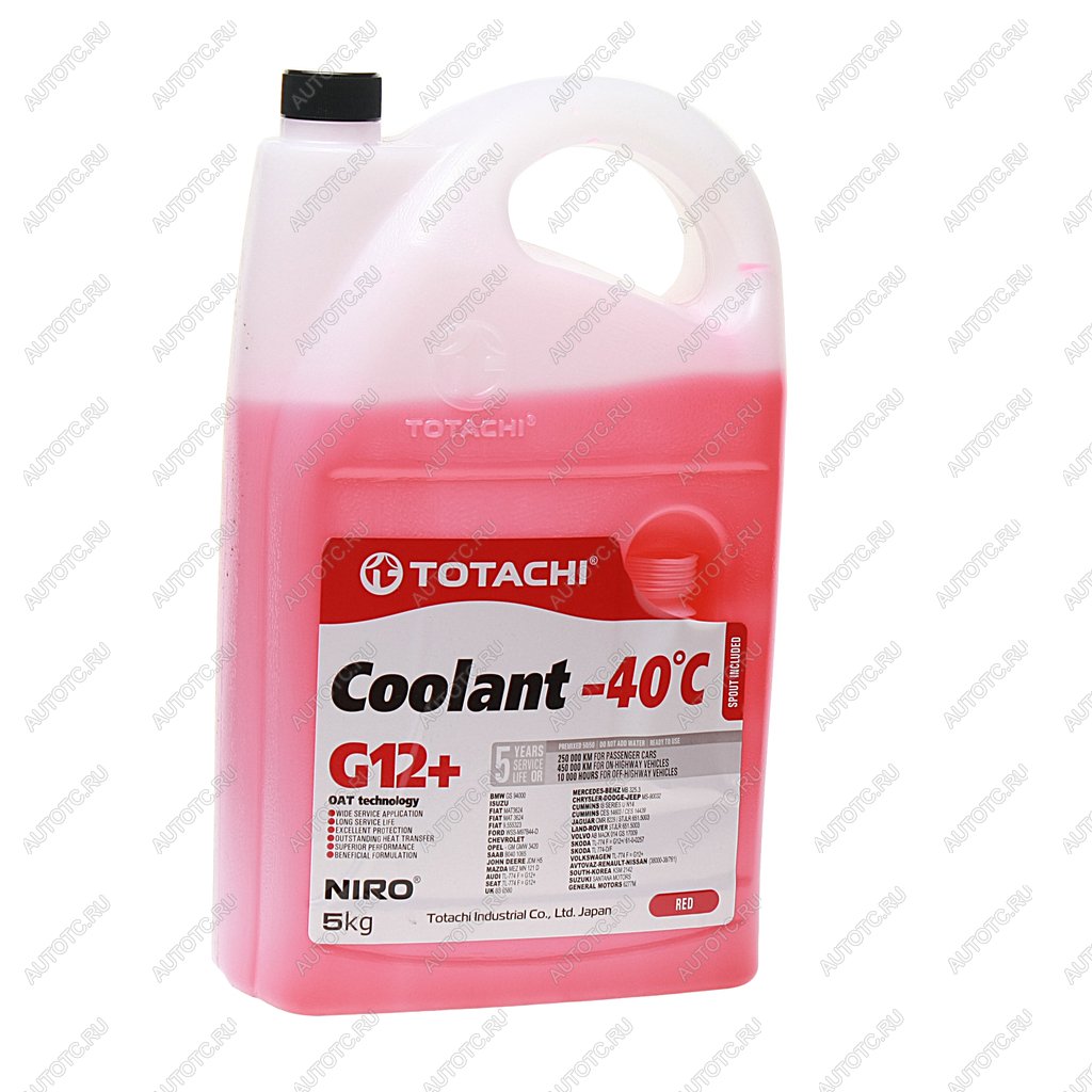 1 189 р. Антифриз красный -40C 5кг G12+ NIRO Coolant TOTACHI  с доставкой в г. Пермь