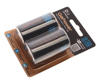 Батарейка D LR20 1.5V блистер 2шт. Alkaline Ultra GOPOWER
