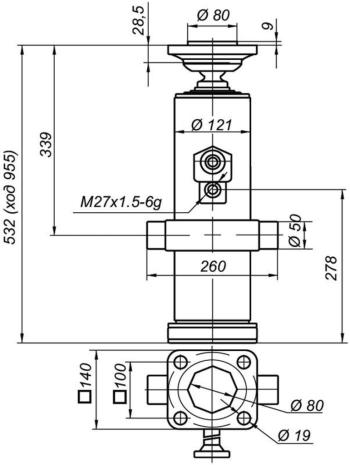 33 549 р. Цилиндр КАМАЗ-55102 подъема платформы НО 8т (2-х стор.разгрузка,3-х штоковый) АТЛАНТ ГИДРАВЛИК  с доставкой в г. Пермь. Увеличить фотографию 2