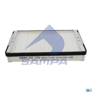 Фильтр воздушный салона DAF 95XF,CF (251х151х45мм) SAMPA