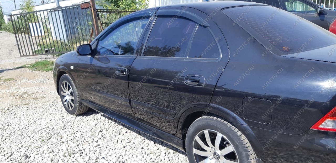 3 499 р. Пластиковые накладки порогов Фанат Тюнинг  Nissan Almera Classic  седан (2006-2013) B10 (неокрашенные (глянец под окраску))  с доставкой в г. Пермь