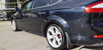 3 499 р. Пластиковые накладки порогов Фанат Тюнинг Ford Mondeo Mk4,BD дорестайлинг, седан (2007-2010) (неокрашенные (глянец под окраску))  с доставкой в г. Пермь. Увеличить фотографию 2