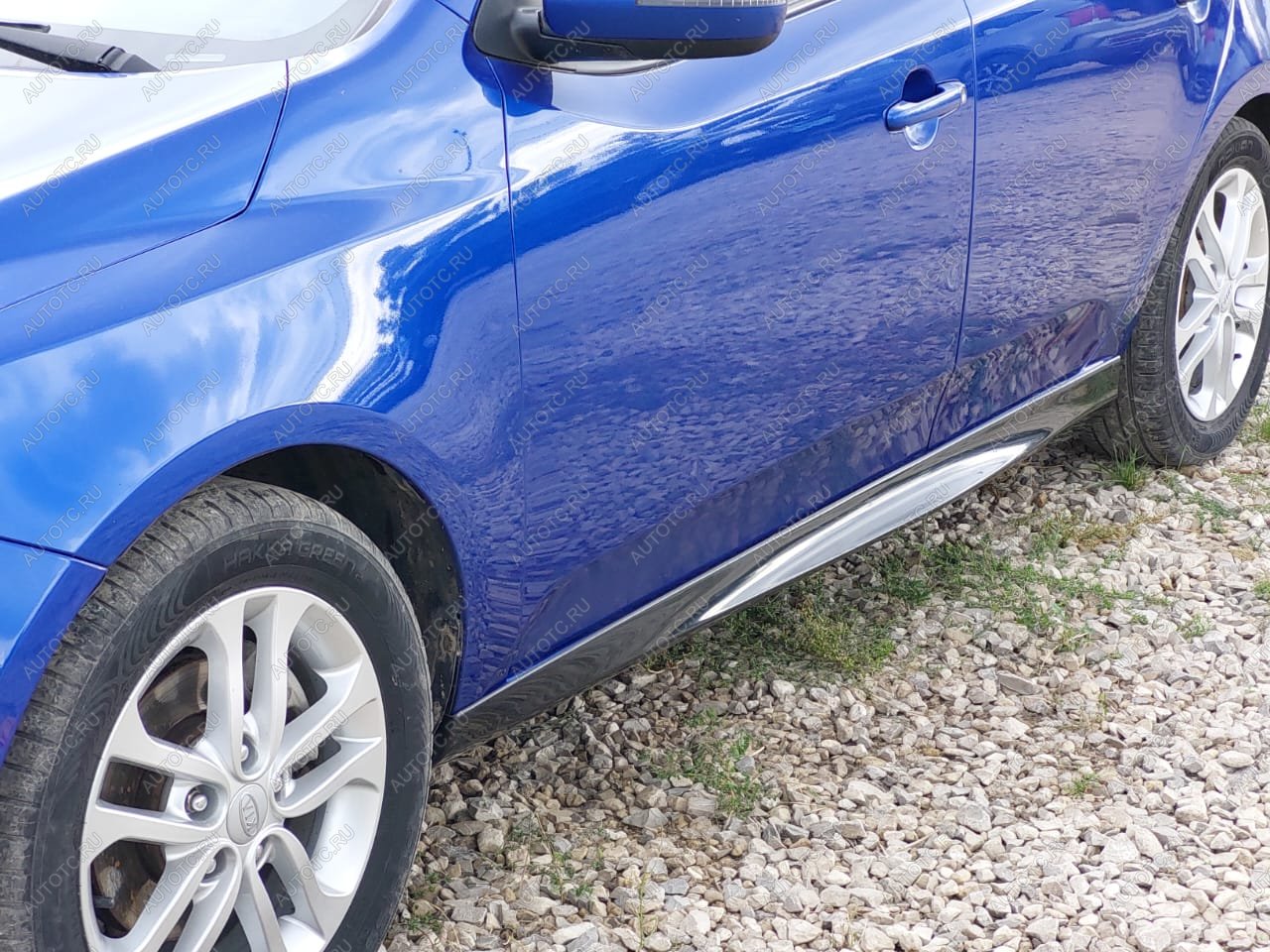 3 499 р. Пластиковые накладки порогов Фанат Тюнинг  KIA Cerato  2 TD (2008-2013) седан (неокрашенные)  с доставкой в г. Пермь