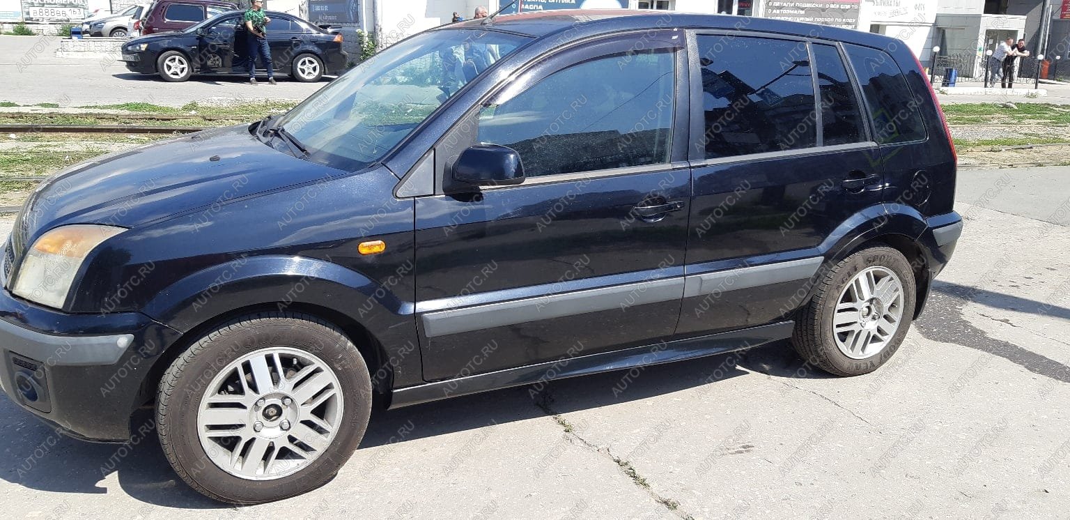 3 499 р. Пластиковые накладки порогов Фанат Тюнинг  Ford Fusion  1 (2002-2012) хэтчбэк дорестайлинг,  рестайлинг, хэтчбэк (неокрашенные (глянец под окраску))  с доставкой в г. Пермь