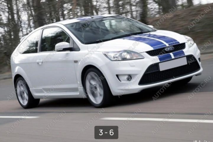 3 679 р. Пластиковые накладки порогов Фанат Тюнинг СТ Ford Focus 2 хэтчбэк 3 дв. дорестайлинг (2004-2007) (неокрашенные (глянец под окраску))  с доставкой в г. Пермь