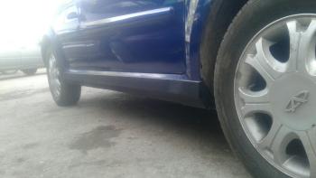 3 499 р. Пластиковые накладки порогов Фанат Тюнинг Chery Kimo A1 хэтчбэк (2008-2014) (неокрашенные (глянец под окраску))  с доставкой в г. Пермь. Увеличить фотографию 2