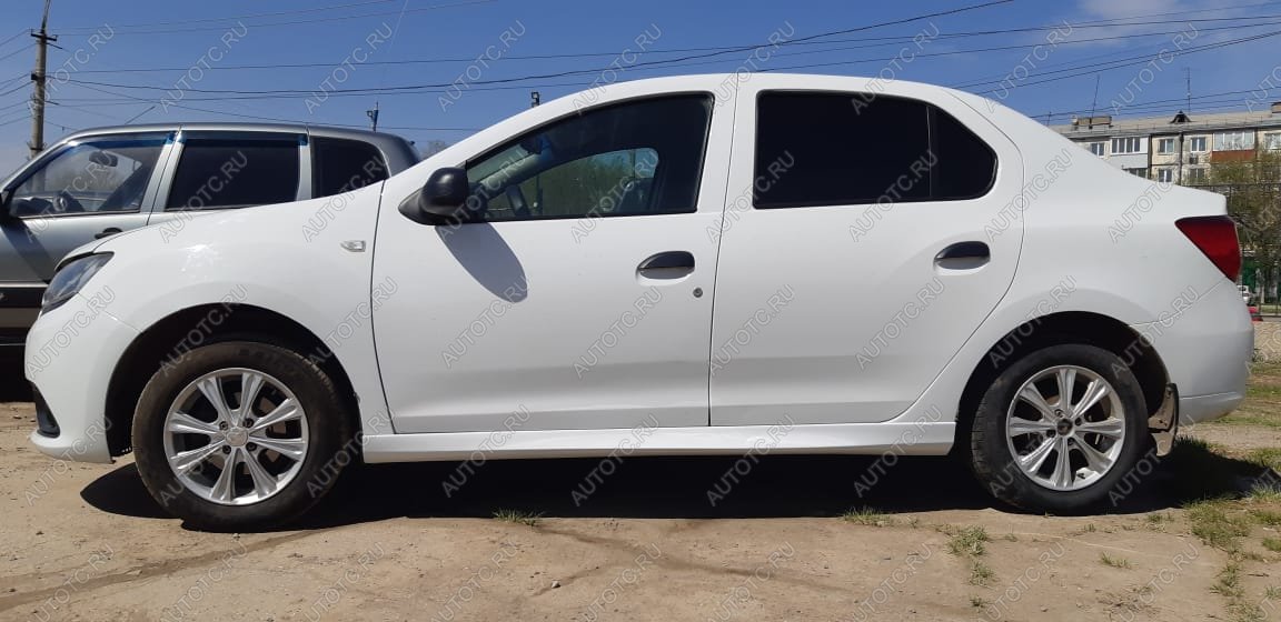 3 499 р. Пластиковые накладки порогов Фанат Тюнинг  Renault Logan ( 1,  2) (2004-2025) дорестайлинг, рестайлинг, дорестайлинг, рестайлинг (неокрашенные (глянец под окраску))  с доставкой в г. Пермь
