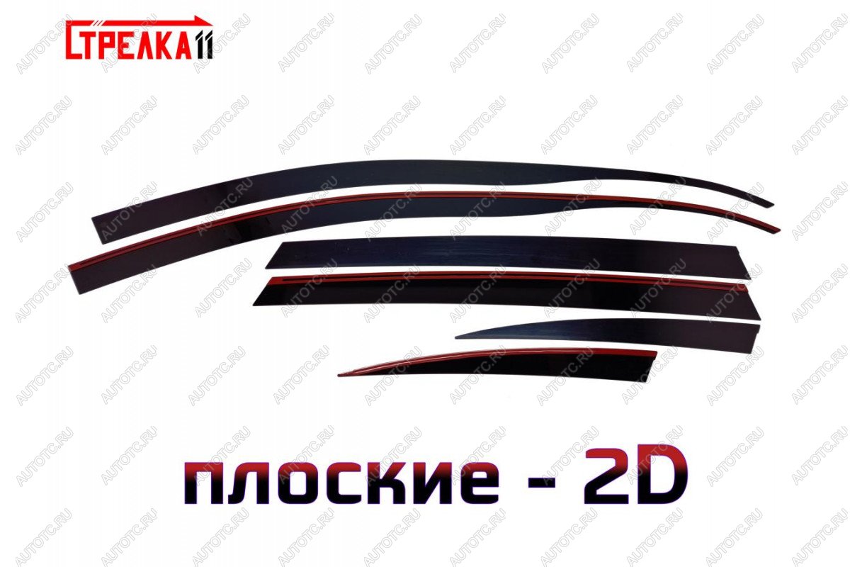 4 699 р. Дефлекторы окон 2D Стрелка11 Mercedes-Benz R-Class W251/V251 Дорестайлинг (2006-2011) (черные)  с доставкой в г. Пермь