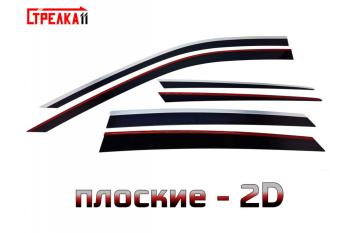 Дефлекторы окон 2D Стрелка11 GENESIS GV80  JK1 (2020-2022) (черные с хром накладками)