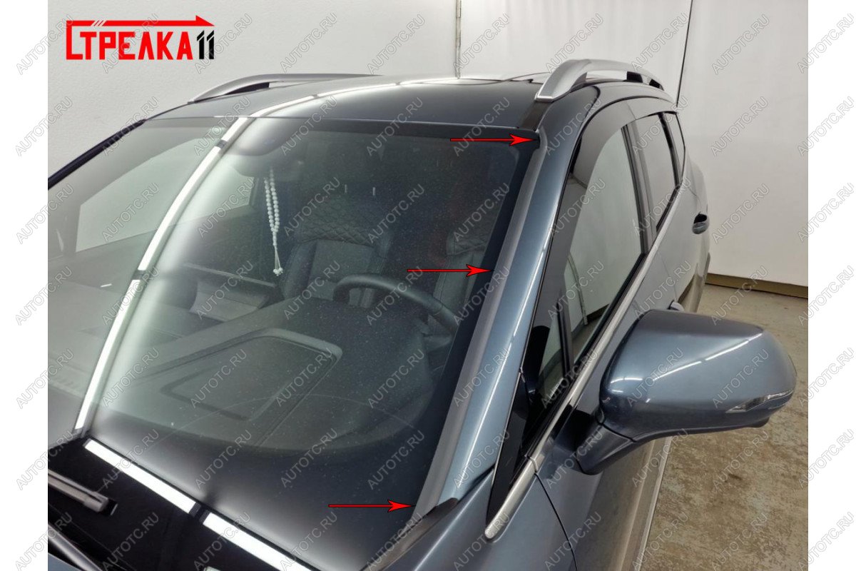 1 699 р. Водосток лобового стекла Стрелка 11 Geely Okavango (2021-2025) (черные)  с доставкой в г. Пермь