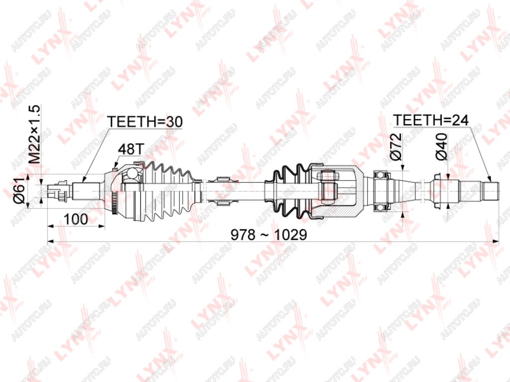 18 599 р. Вал привода TOYOTA Camry (11-) колеса переднего правого LYNX  с доставкой в г. Пермь