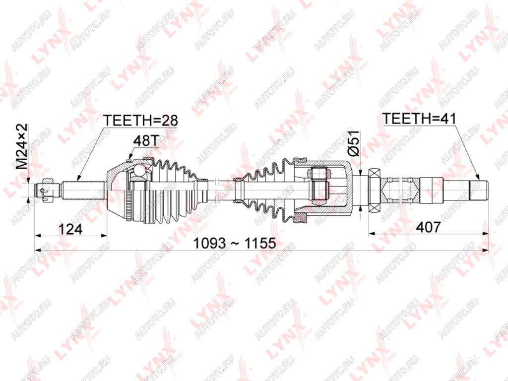 14 599 р. ШРУС наружный FORD Tansit (07-) правый комплект LYNX  с доставкой в г. Пермь