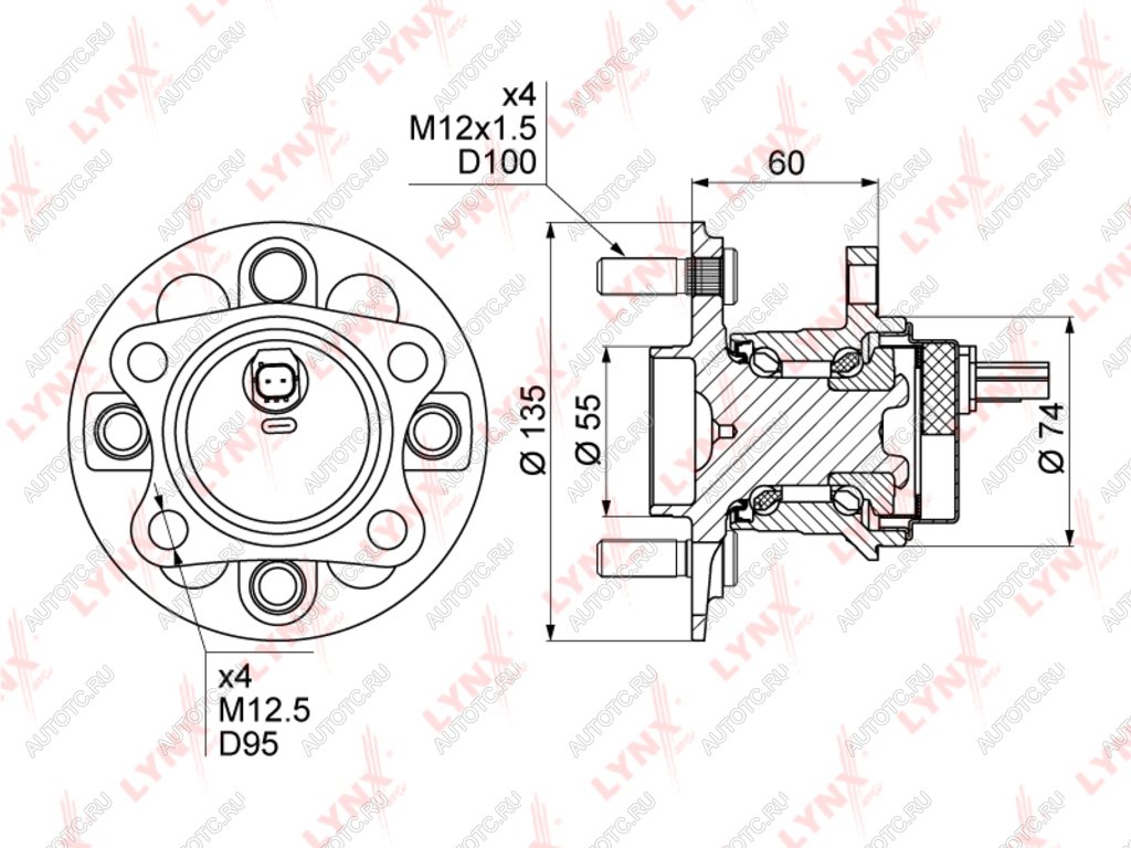 7 799 р. Ступица TOYOTA Yaris (05-) задняя с подшипником LYNX  с доставкой в г. Пермь