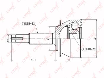 ШРУС наружный DAEWOO Nexia (8V) комплект LYNX
