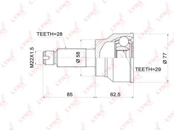 ШРУС наружный SUZUKI SX4 (06-) (1.51.6) LYNX