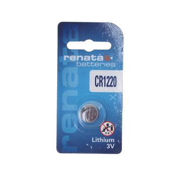 Батарейка CR1220 3V таблетка (пульт сигнализации, ключ) блистер (1шт.) Lithium RENATA