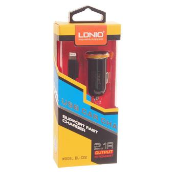 Устройство зарядное в прикуриватель 2USB 12-24V 2.1A кабель iPhone (5-) LDNIO