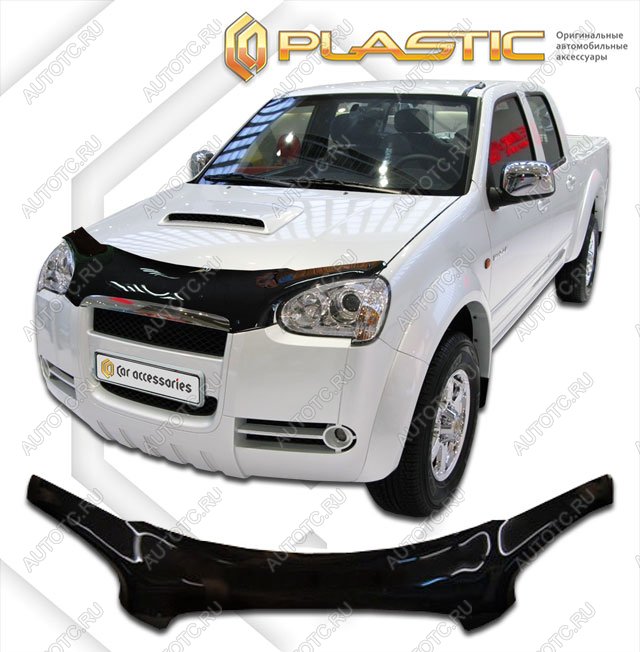 2 559 р. Дефлектор капота (exclusive) CA-Plastic Great Wall Wingle 3 (2005-2011) (Classic черный)  с доставкой в г. Пермь