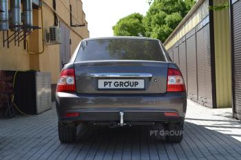 5 999 р. Фаркоп тип А Petroil Tuning Лада Приора 2172 хэтчбек дорестайлинг (2008-2014)  с доставкой в г. Пермь. Увеличить фотографию 2