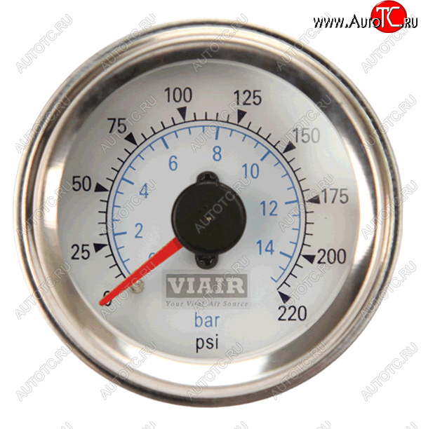 5 799 р. Манометр VIAIR 2 220 PSI, 2 контура, с подсветкой, белый Viair 90081  с доставкой в г. Пермь