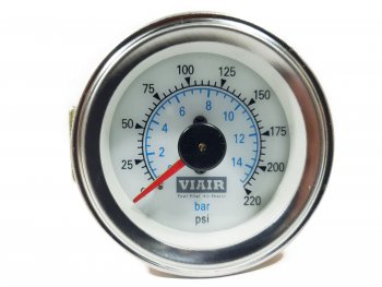 5 799 р. Манометр VIAIR 2 220 PSI, 2 контура, с подсветкой, белый Viair 90081  с доставкой в г. Пермь. Увеличить фотографию 6