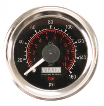 5 799 р. Манометр VIAIR 2 160 PSI, 2 контура, с подсветкой, черный Viair 90082  с доставкой в г. Пермь. Увеличить фотографию 1