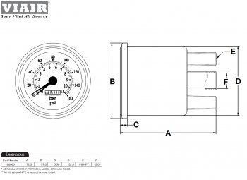 5 799 р. Манометр VIAIR 2 160 PSI, 2 контура, с подсветкой, черный Viair 90082  с доставкой в г. Пермь. Увеличить фотографию 5