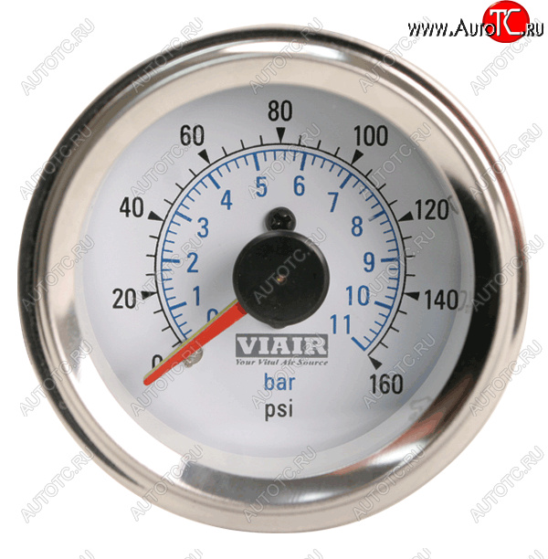 5 799 р. Манометр VIAIR 2 160 PSI, 2 контура, с подсветкой, белый Viair 90083  с доставкой в г. Пермь