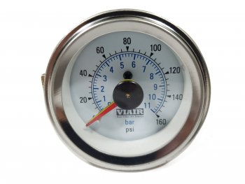 5 799 р. Манометр VIAIR 2 160 PSI, 2 контура, с подсветкой, белый Viair 90083  с доставкой в г. Пермь. Увеличить фотографию 6