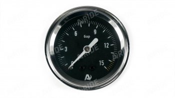 1 499 р. Манометр ARIDE 51 мм, 1х15 бар (220 PSI), 2, черный, с подсветкой Арайд м 51 1 15  с доставкой в г. Пермь. Увеличить фотографию 1