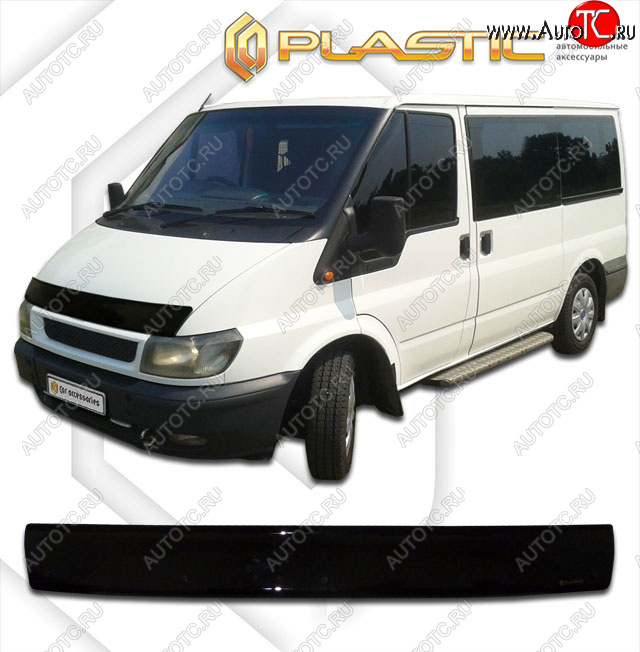 1 999 р. Дефлектор капота CA-Plastic  Ford Transit (2000-2006) цельнометаллический фургон дорестайлинг (classic черный, без надписи)  с доставкой в г. Пермь